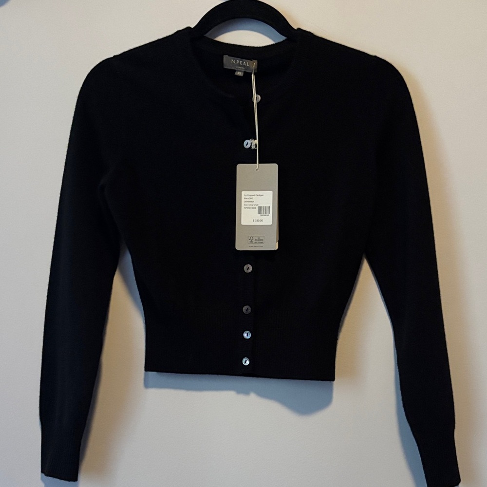 N.Peal luxury organic cashmere cardigan. XS.  NEW